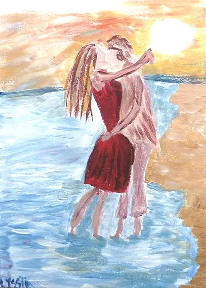 kiss on beach