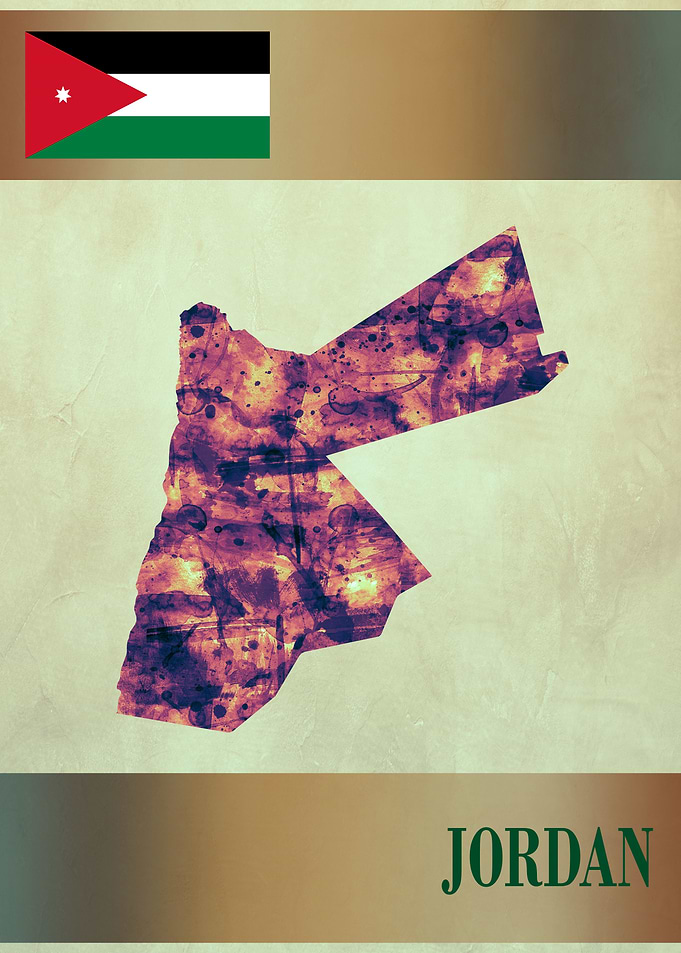 Jordan Map with Flag