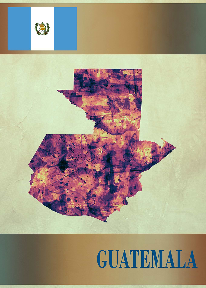 Guatemala Map with Flag