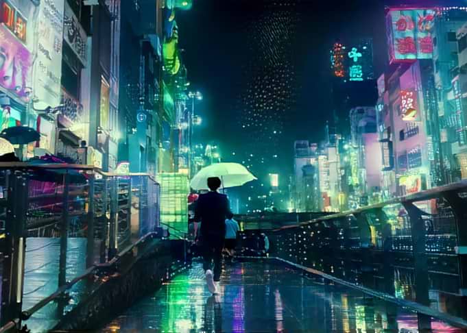 Rainy Tokyo At Night