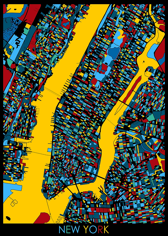 new york map retro 4