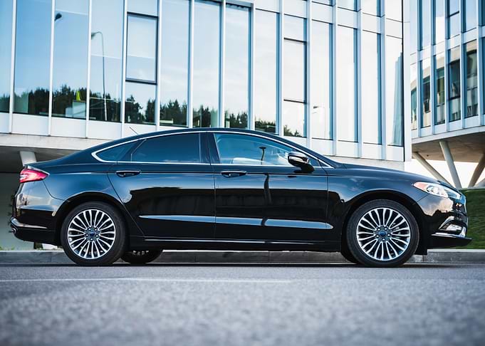 Modern black sedan car