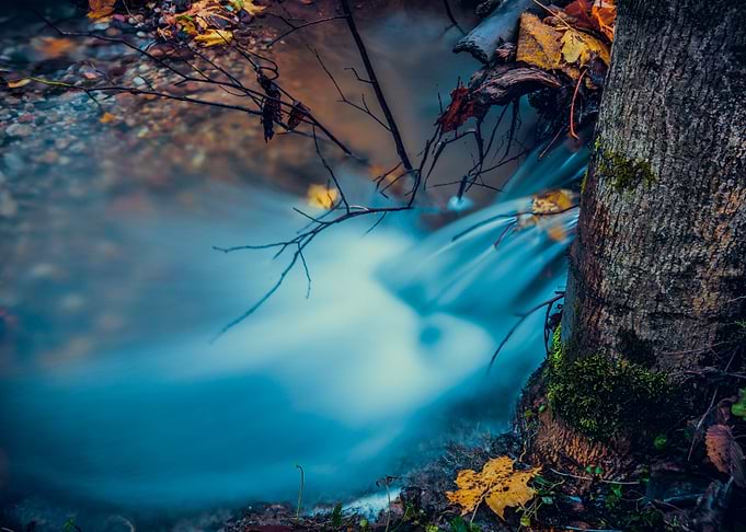 Waterfall under the tree