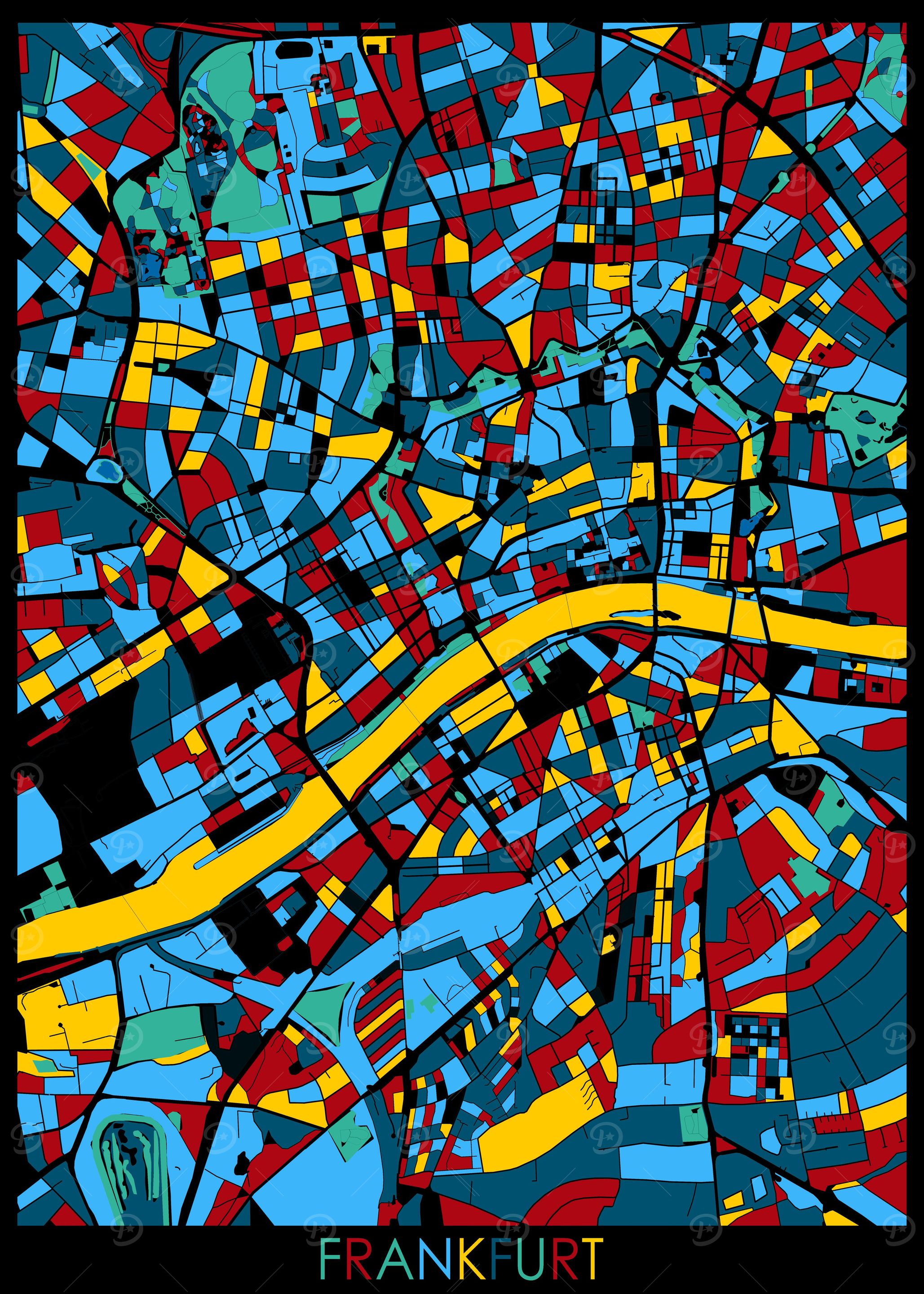 frankfurt map retro 4