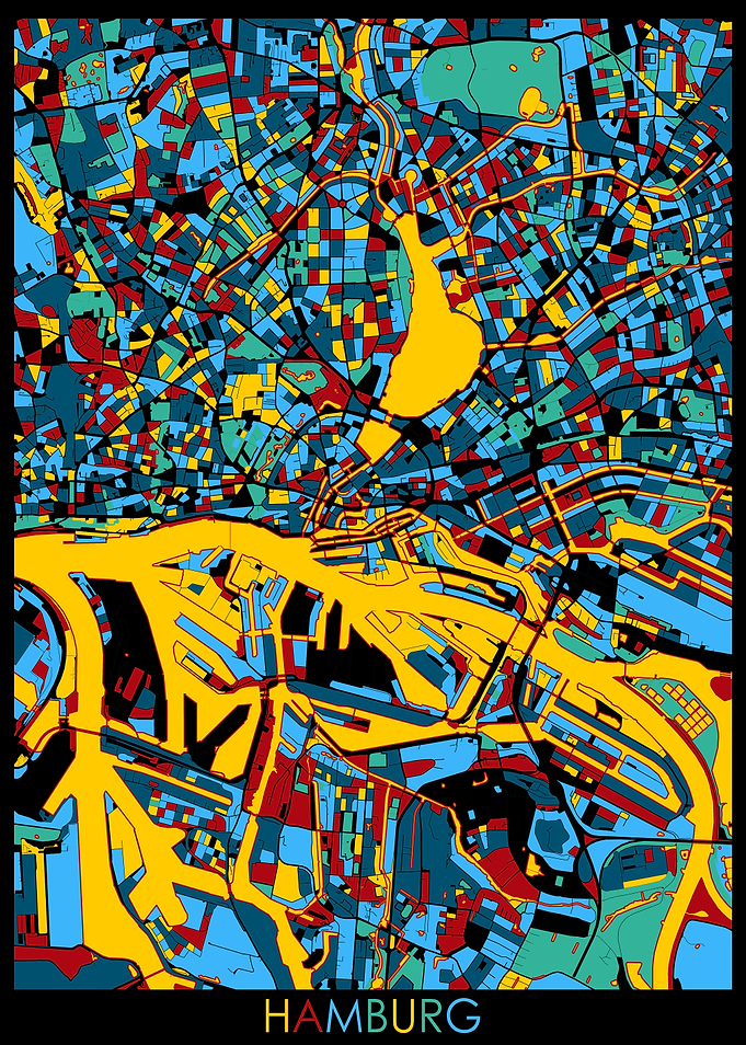hamburg map retro 4