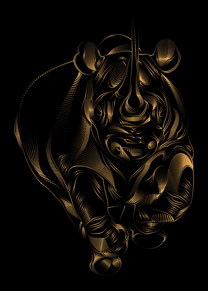 AFRICAN RHINO GOLD ANIMALS