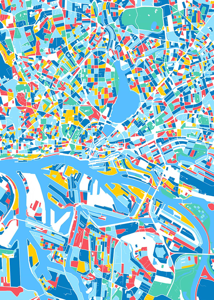 hamburg map retro 5