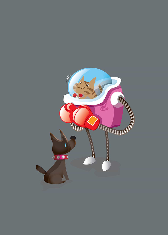 A Cat fight A Dog