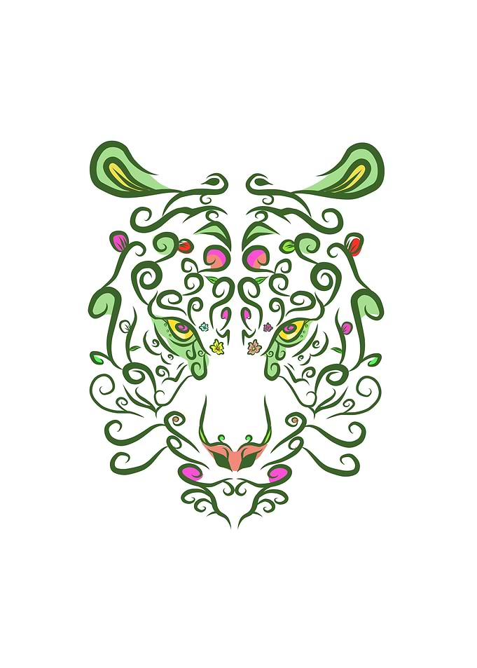 floral of tiger head