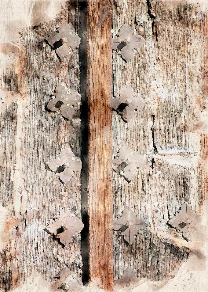 Old wood door