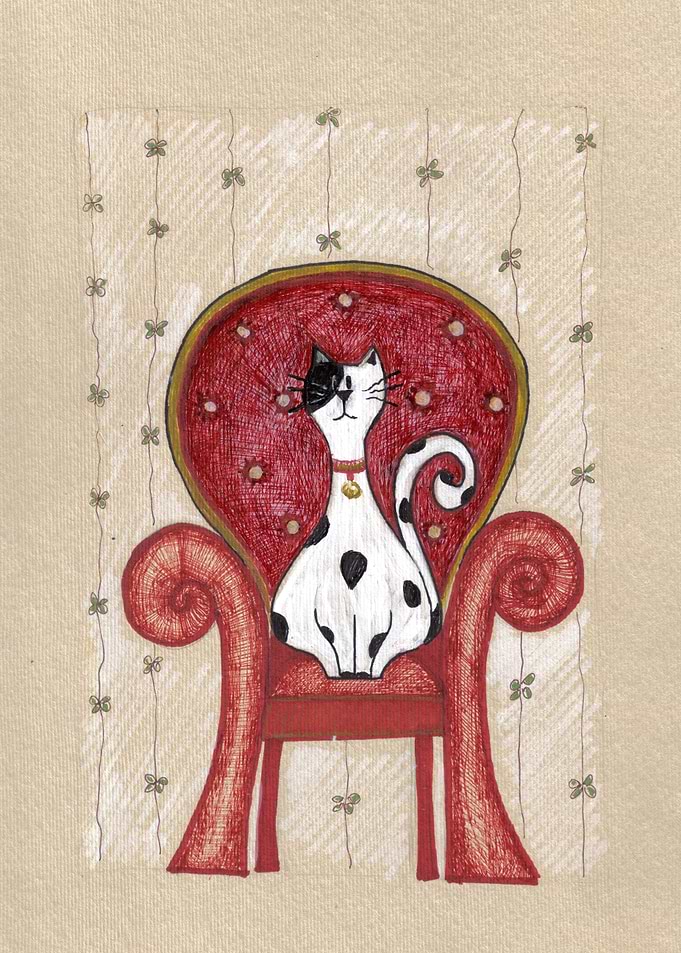 Cat on the armchair