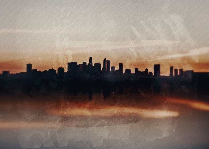 City Skyline Watercolor