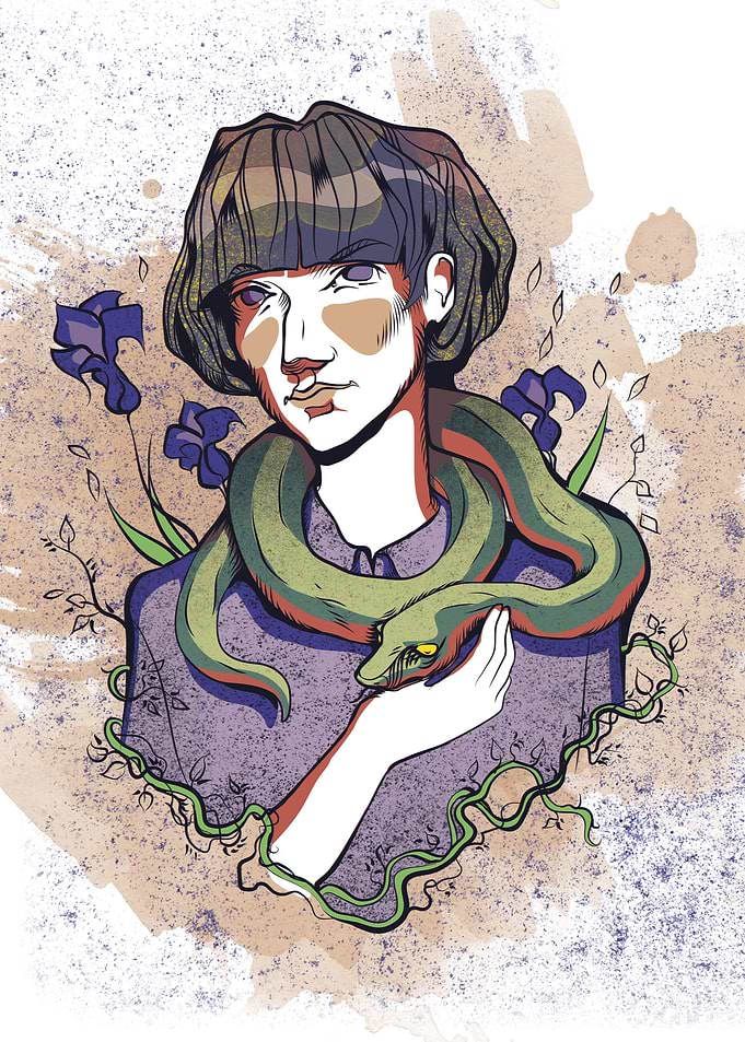 Girl with a snake