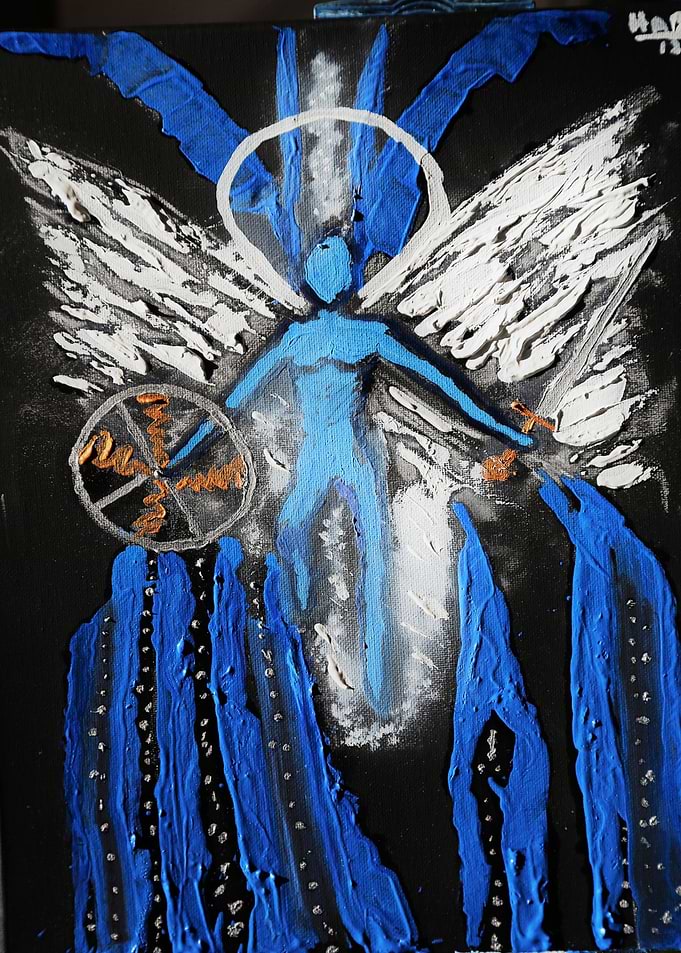 Blue warrior angel