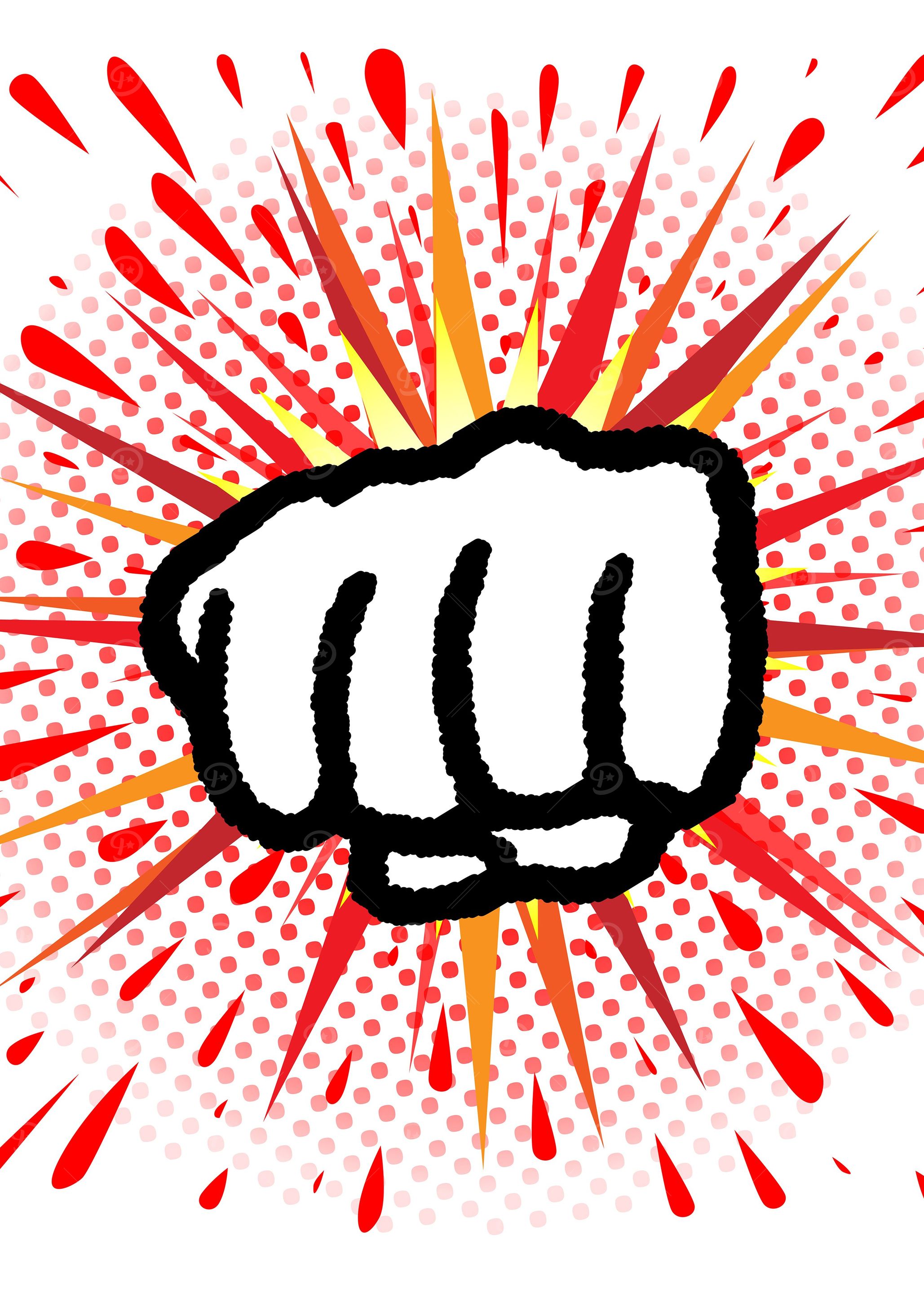 Cartoon Splash Fist Punch