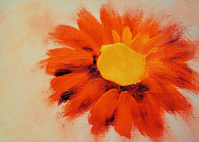 Orange Sunflower Art