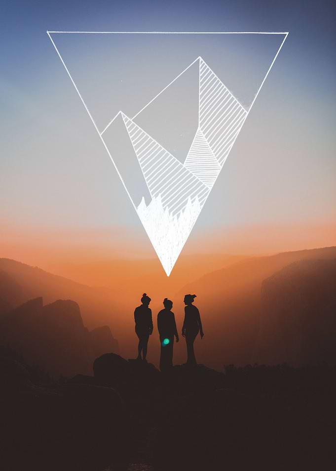 white triangle mountains