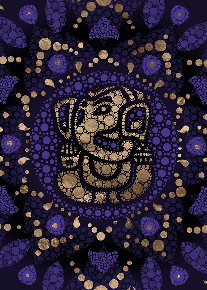 Lord Ganesha Dot Art