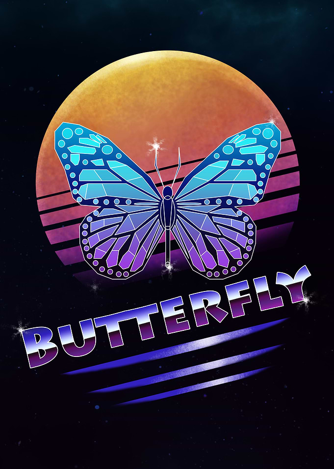 Retro Synthwave Butterfly