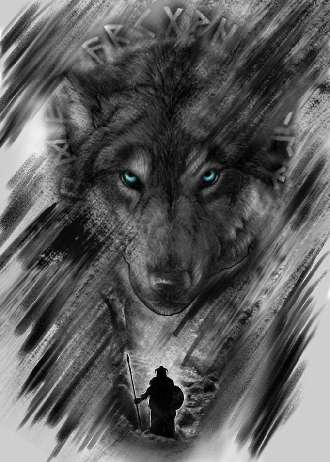 Odin and Fenrir