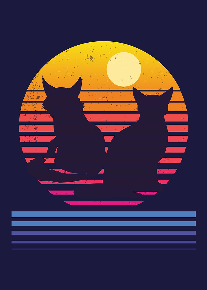 Cats Retro Synthwave