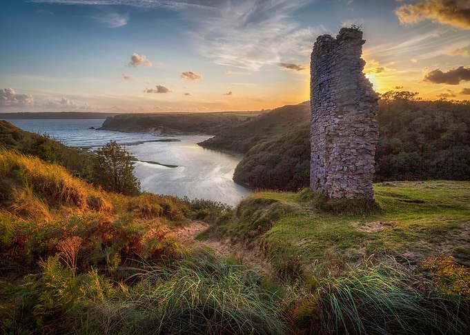 High tide at Three Cliffs