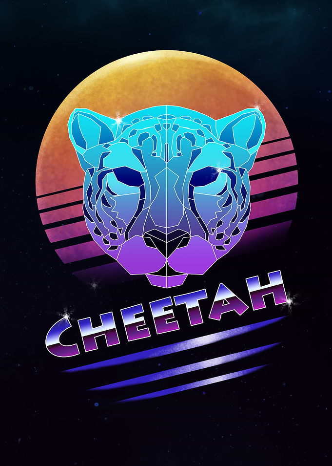 Retro Synthwave Cheetah