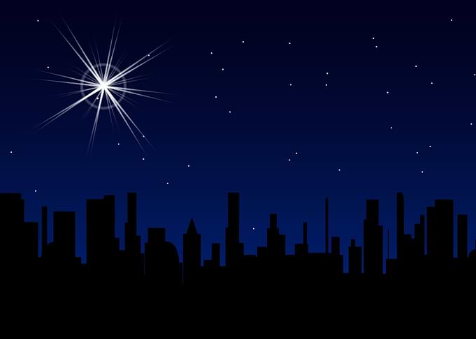 Christmas Star Over A City