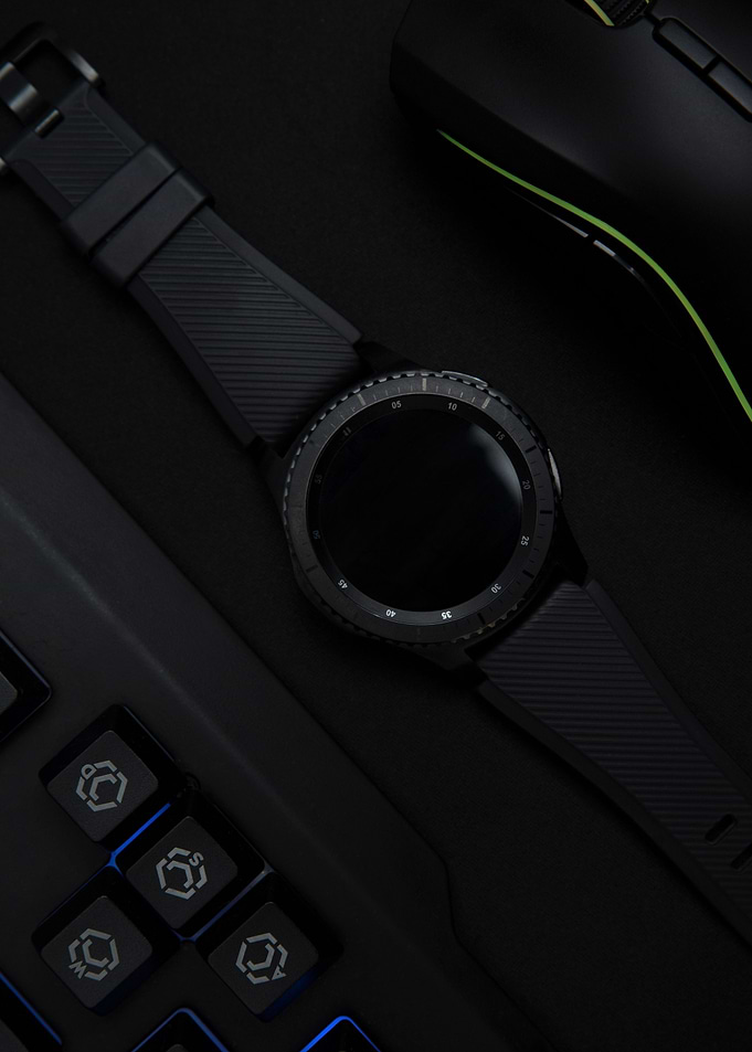 Gaming Gear on Black Bg