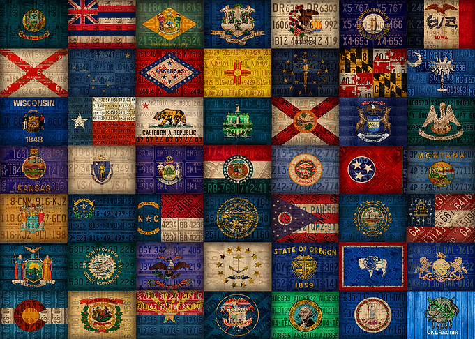 USA State Flags Recycled