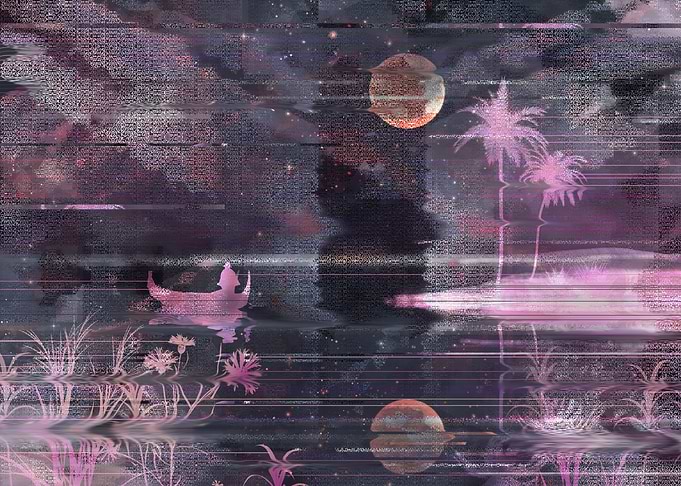 Lake landscape glitch