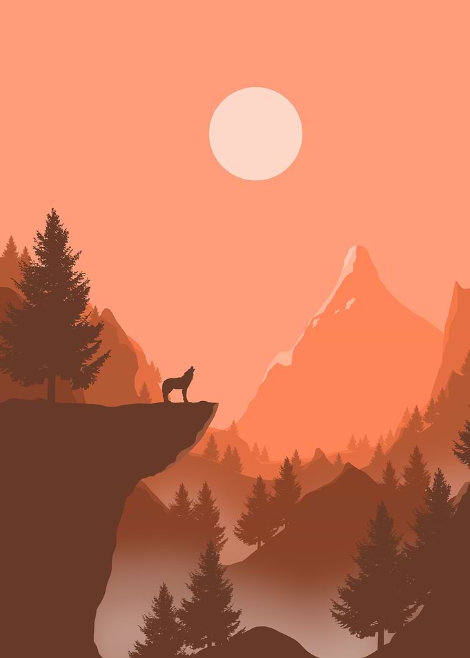 Wolf 2D scene