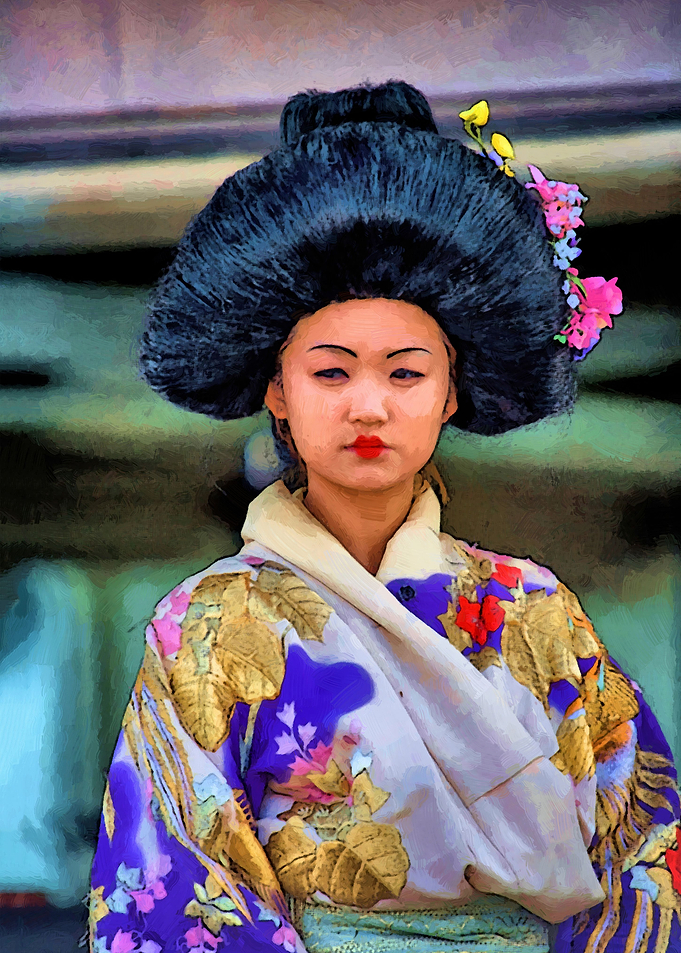 Geisha girl painting