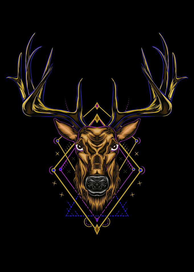 Deer head illustration