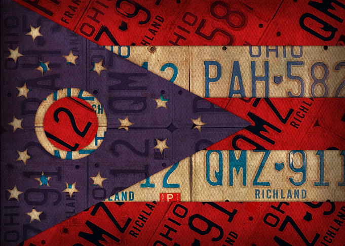 Ohio State Flag Recycled