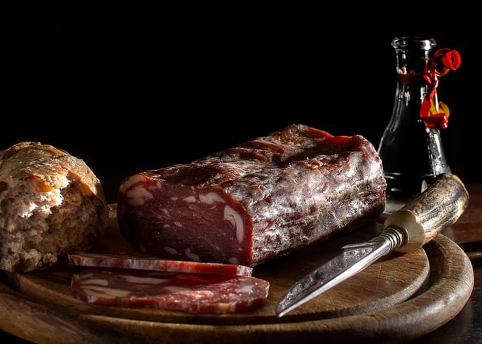 salami with bread