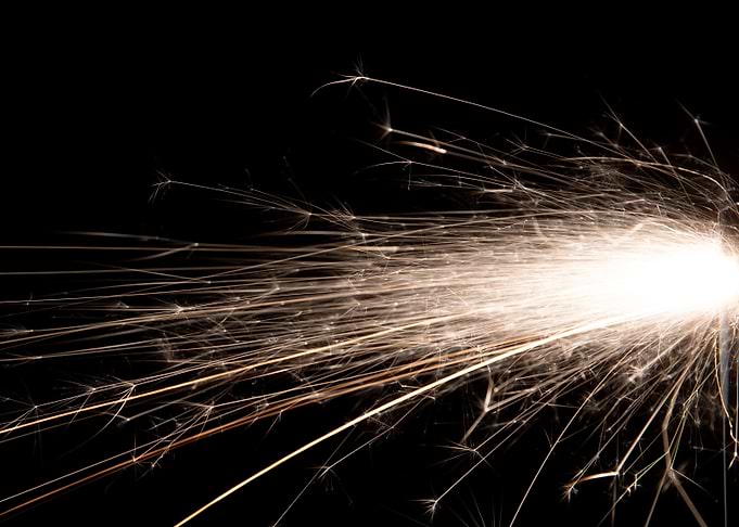 Sparks on black