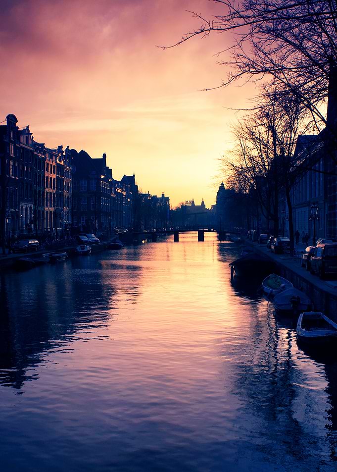 On a bridge in Amsterdam