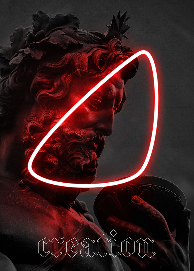 neon digital art surreal