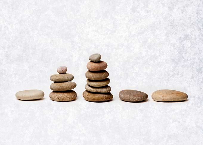 Zen Stones In A Line