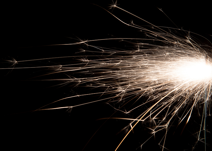 Sparks on black