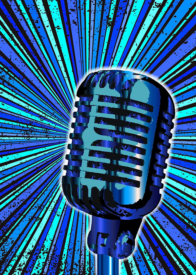 Blue Retro Microphone
