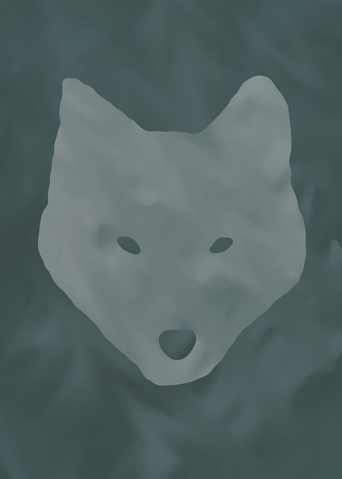 Wolf through fog