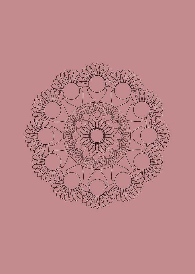 Mandala on red background