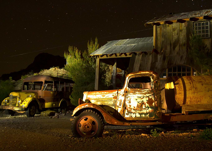 Truck in ghost town