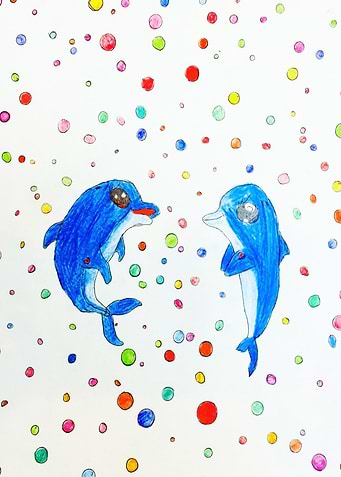 Dolphins with Bubbles