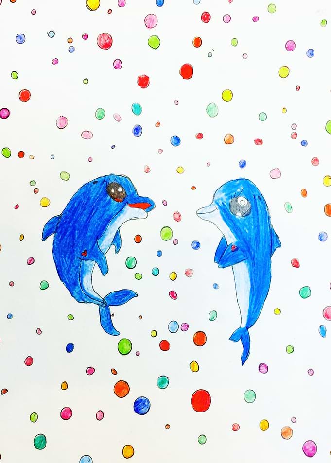 Dolphins with Bubbles