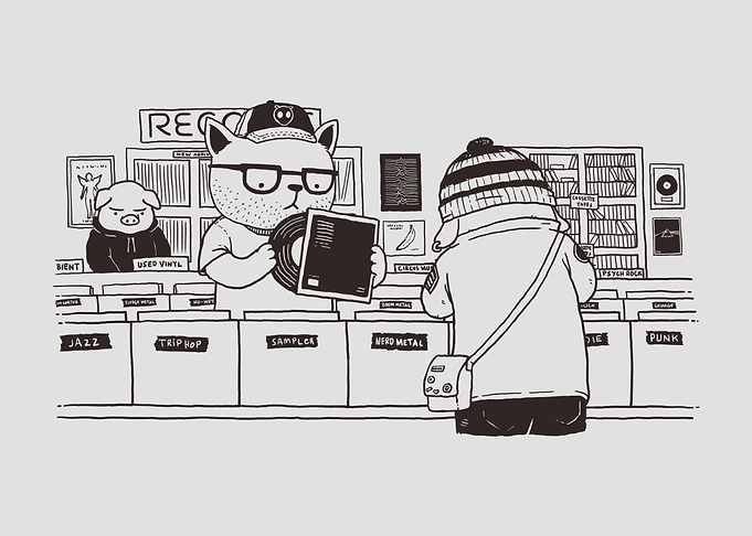 At the Record Store