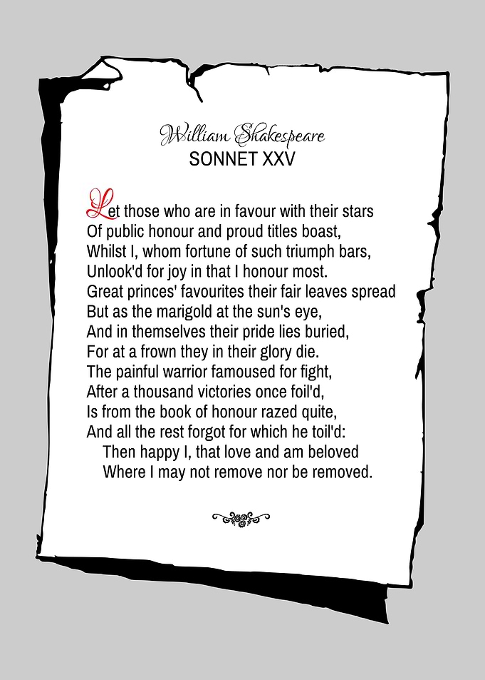 Shakespeare Sonnet 25