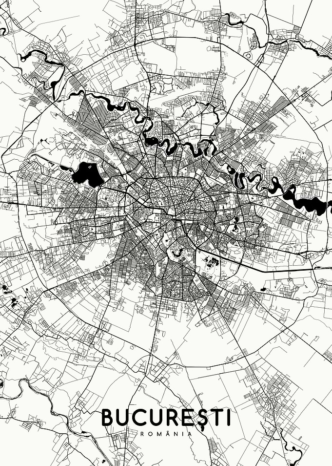 Bucuresti map white